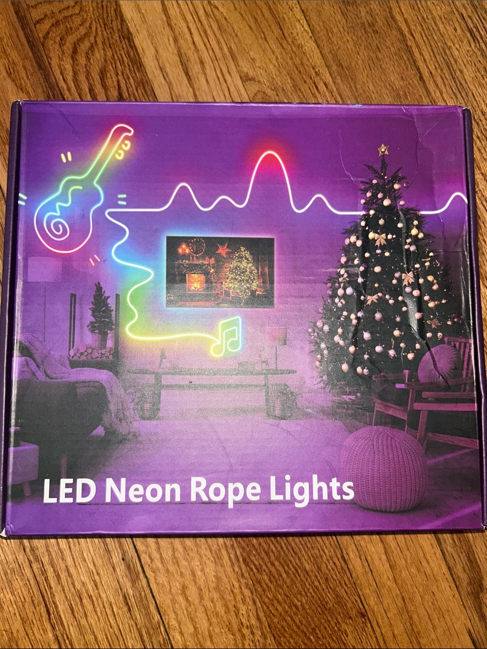 32" LED Neon Rope Lights with Remote and Charge- Multicolor Neon Effect NWT